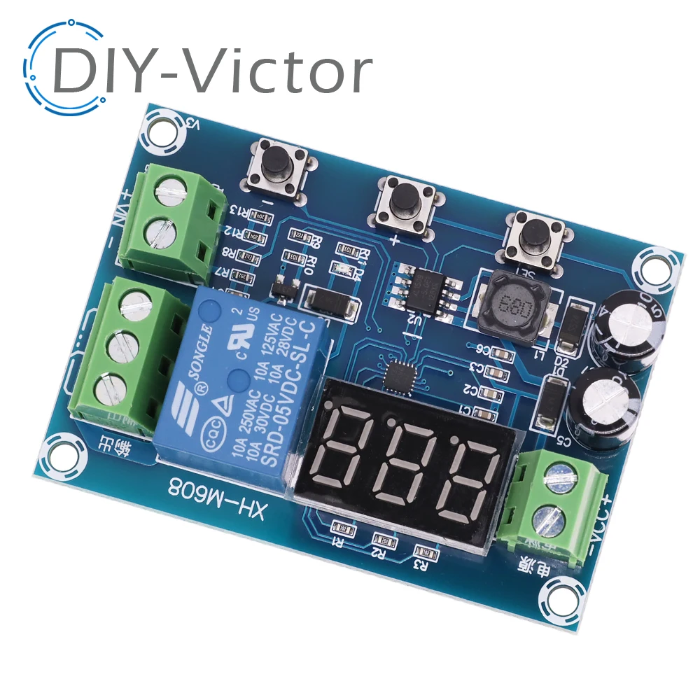 XH-M608 Battery Charge Discharge Module DC 6-40V Integrated Voltmeter Undervoltage Overvoltage Protection Timing Discharge Board