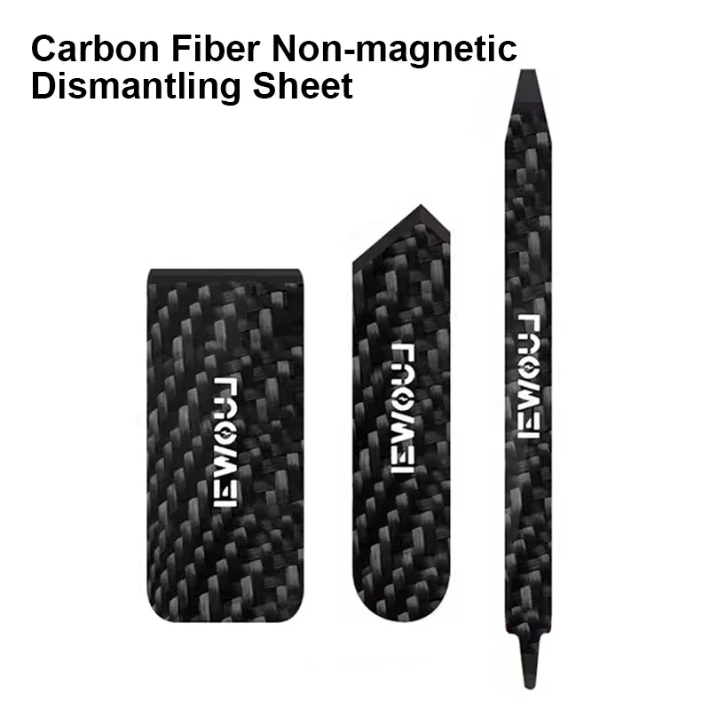LUOWEI LW-T01 T02 T03 Batang Pry Serat Karbon Pengikis Timah Non-magnetik Lembar Pembongkaran Kekerasan Tinggi untuk Alat Pembongkaran Ponsel