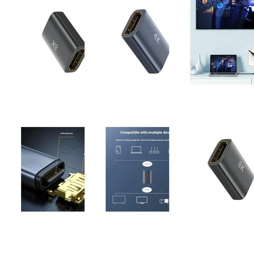 

R53C HDTV 2.1 Female to Female Extender Coupler 8K@60Hz 4K@120Hz Aluminum Connector For Home Theater Gaming Digital Display