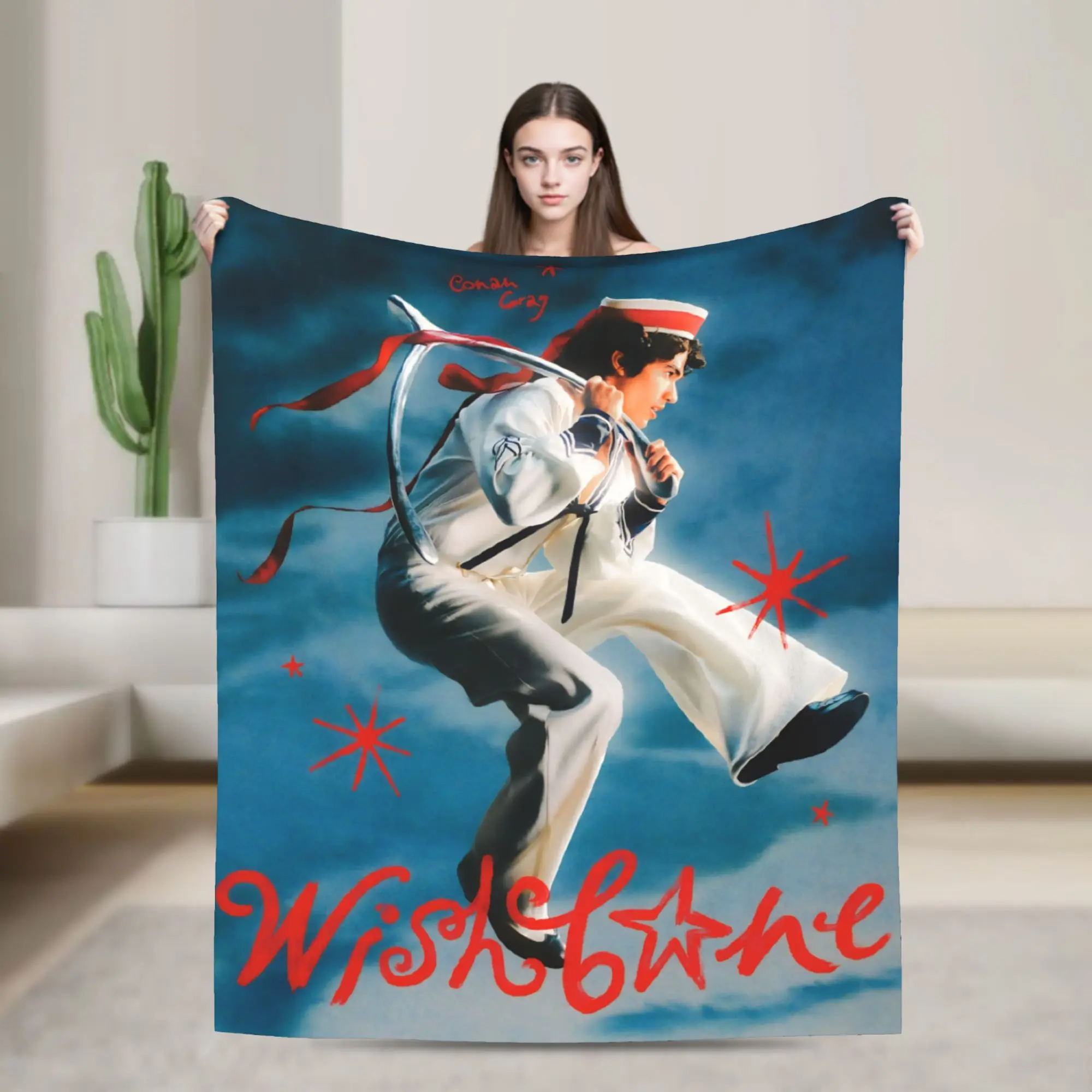 Conan Gray wishbone Blanket American Singer Travel Office Flannel Throw Blanket For Bedroom Warm Bedspread Birthday Present