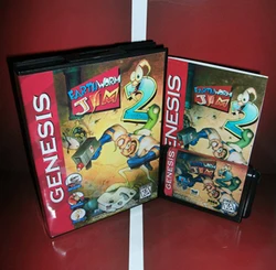 Earthworm Jim 2 with Box and Manual Cartridge for 16 bit Sega MD game card Megadrive Genesis system