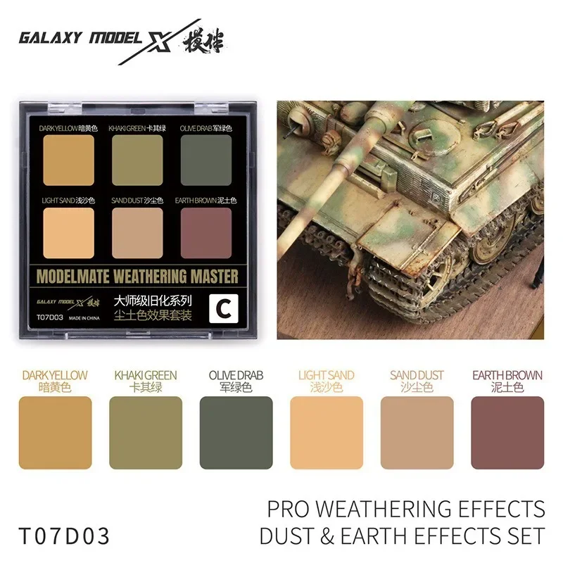 Galaxy T07D01-T07D06 6 Farben Weathering Master Pastellpulver-Set für Gunpla Militärmodell Figuren Diorama Realistische Effekte DIY – Detail 11