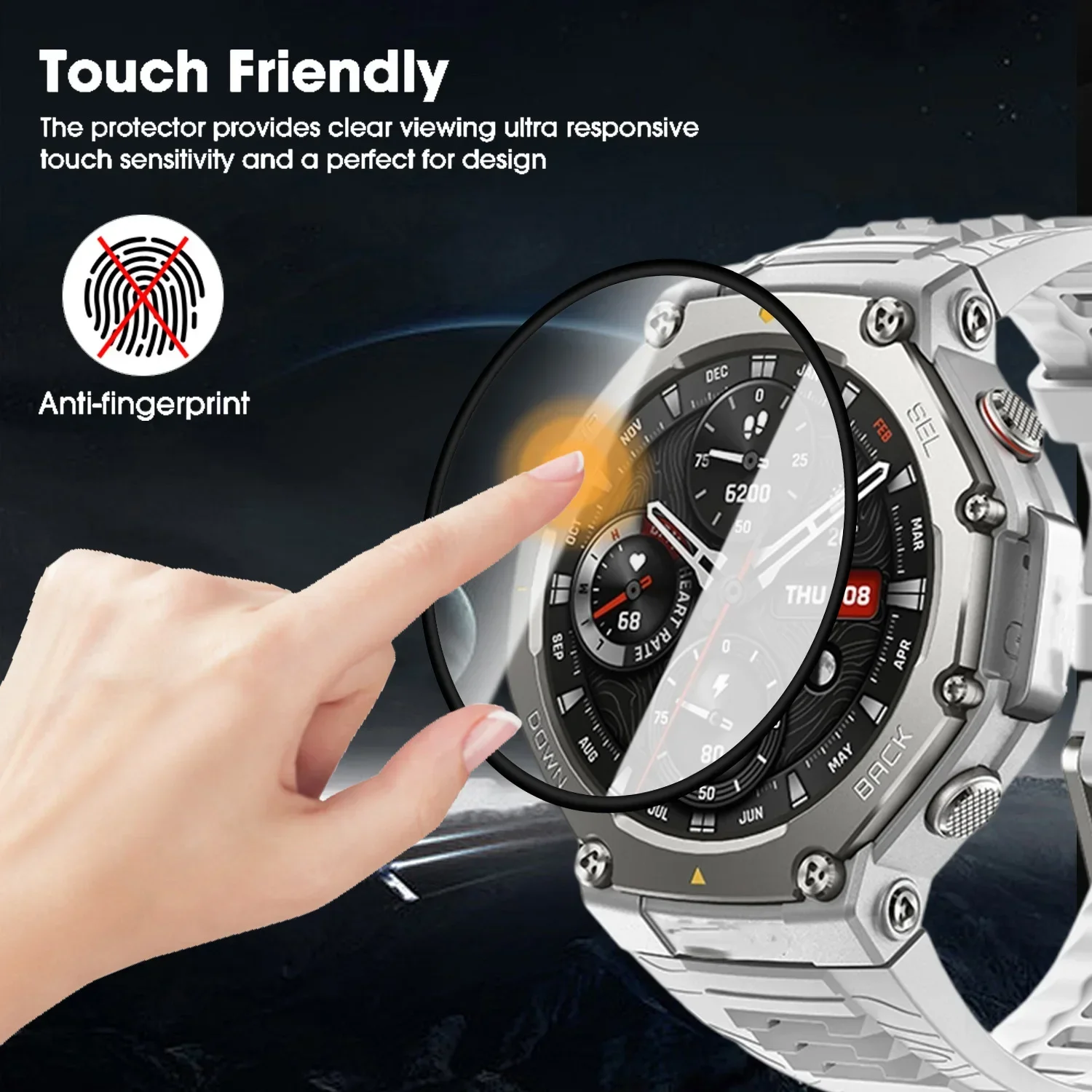 ل Amazfit Trex 3 Pro واقيات شاشة ناعمة مضادة للخدش HD واضح مضاد للكسر أفلام الساعة الذكية لـ Amazfit Trex 3Pro Notglass