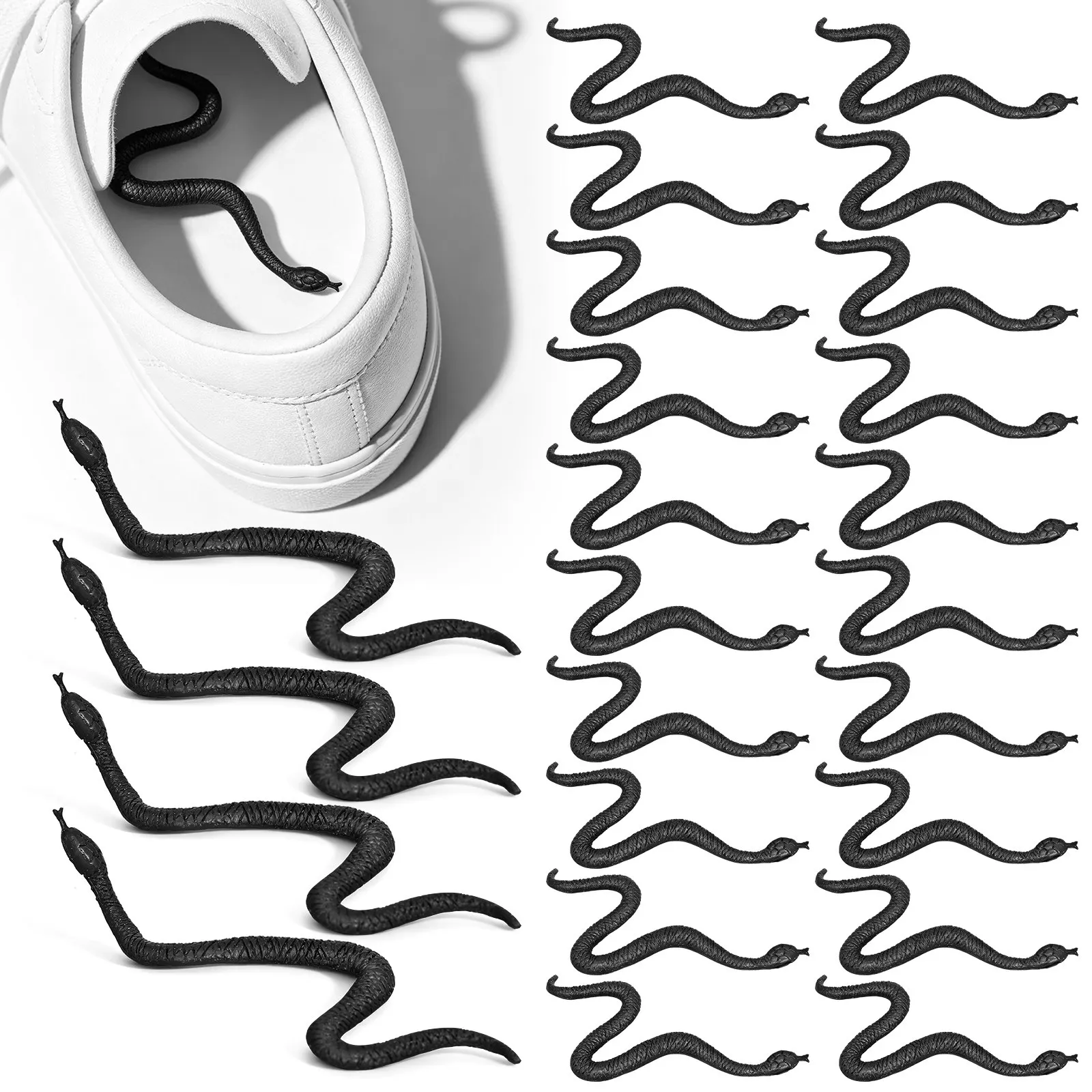 100Pcs Scary Snake Ornaments Realistic Design Plastic Reptile Models for Party Theme Decoration Props Mini Simulation Snake Toys