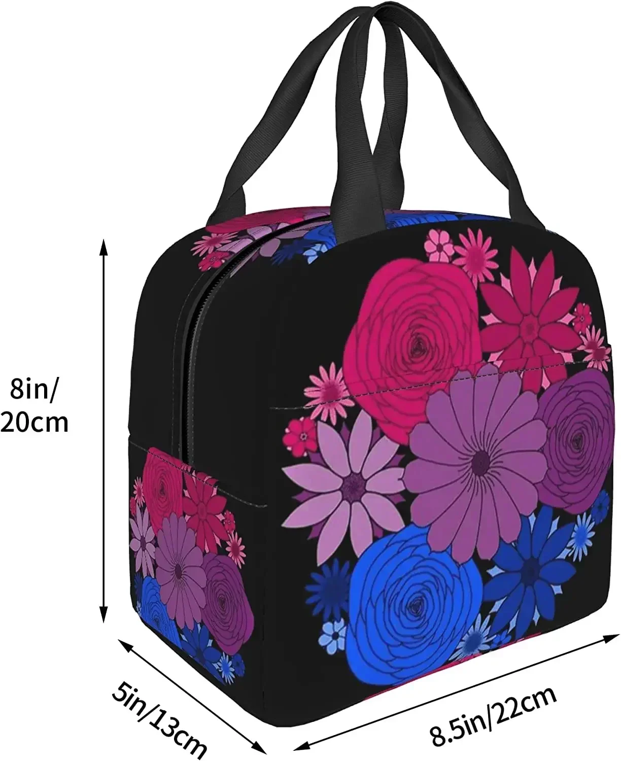 LGBT مثليه مثلي الجنس ثنائي الجنس المتحولين جنسيا فخر الحب هو الحب الملونة زهرة الغداء حقيبة المرأة برودة حمل حقيبة معزول علب الاغذية