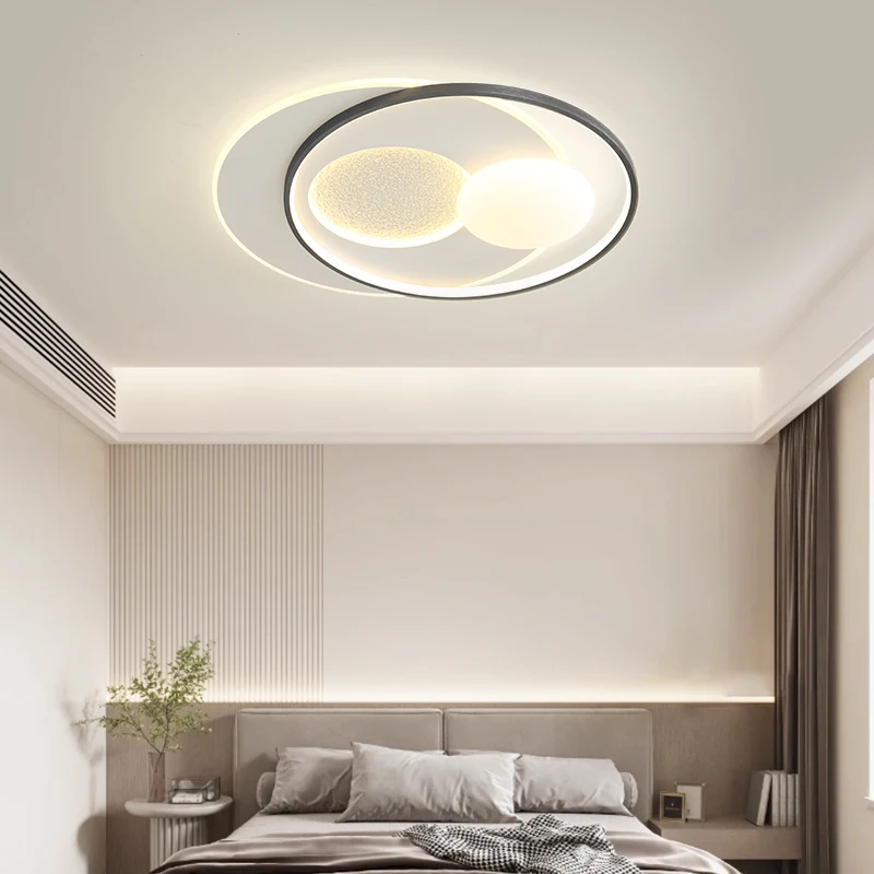 Full Spectrum Bedroom Recessed Led Ceiling Lights Modern Simple Cream Style Bedroom Room Lamp Creative Moon Living Room Light