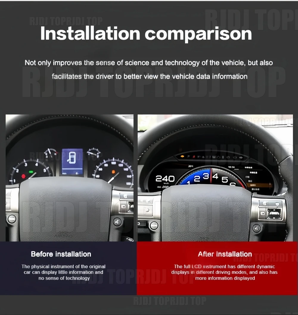 For Lexus GX460 GX400 2010-2021 Car LCD Digital Cluster Virtual Cockpit Speed Meter Unit Car Dashboard Display Instrument Screen