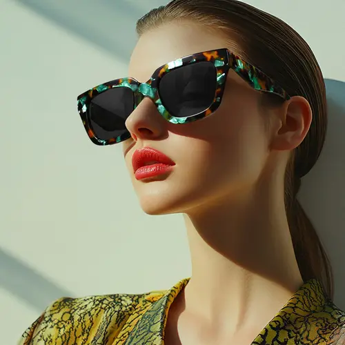 Imagen 2 del producto ZENOTTIC Gafas de sol de moda para mujer, polarizadas, protección UV, montura cuadrada de acetato, regalo con diseño de mariposa estampado