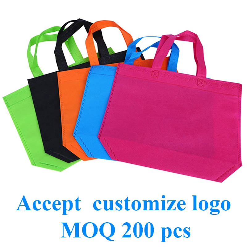 

20 pieces Non Woven Bag Shopping Bags bag customized burlap tote bag bolsas de tela para compras Custom Make Printed Logo