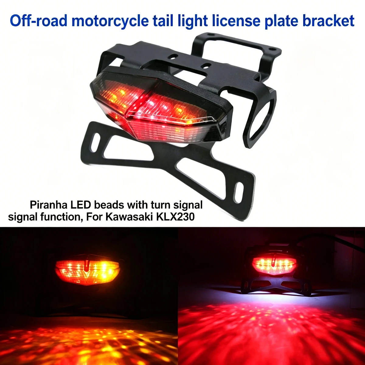 

Motorcycle Aluminum Alloy Tail Light License Plate light Taillight Frames for Kawasaki KLX230 Accessories