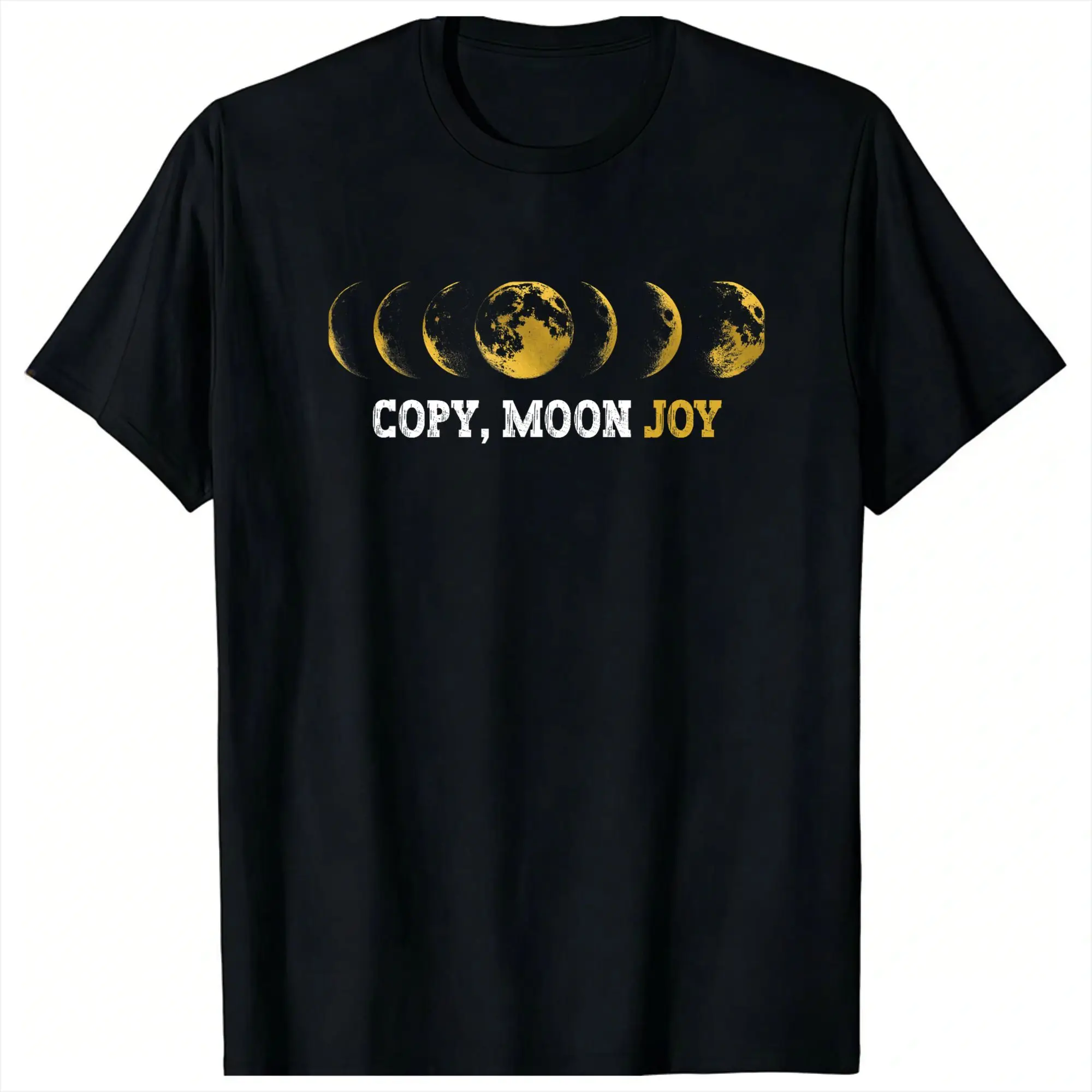 Men's Copy Moon Joy Shirt Lunar Moon Phases Minimal T-Shirts Tees Summer Short-Sleeve T Shirt O Neck Tee Shirt Large Size