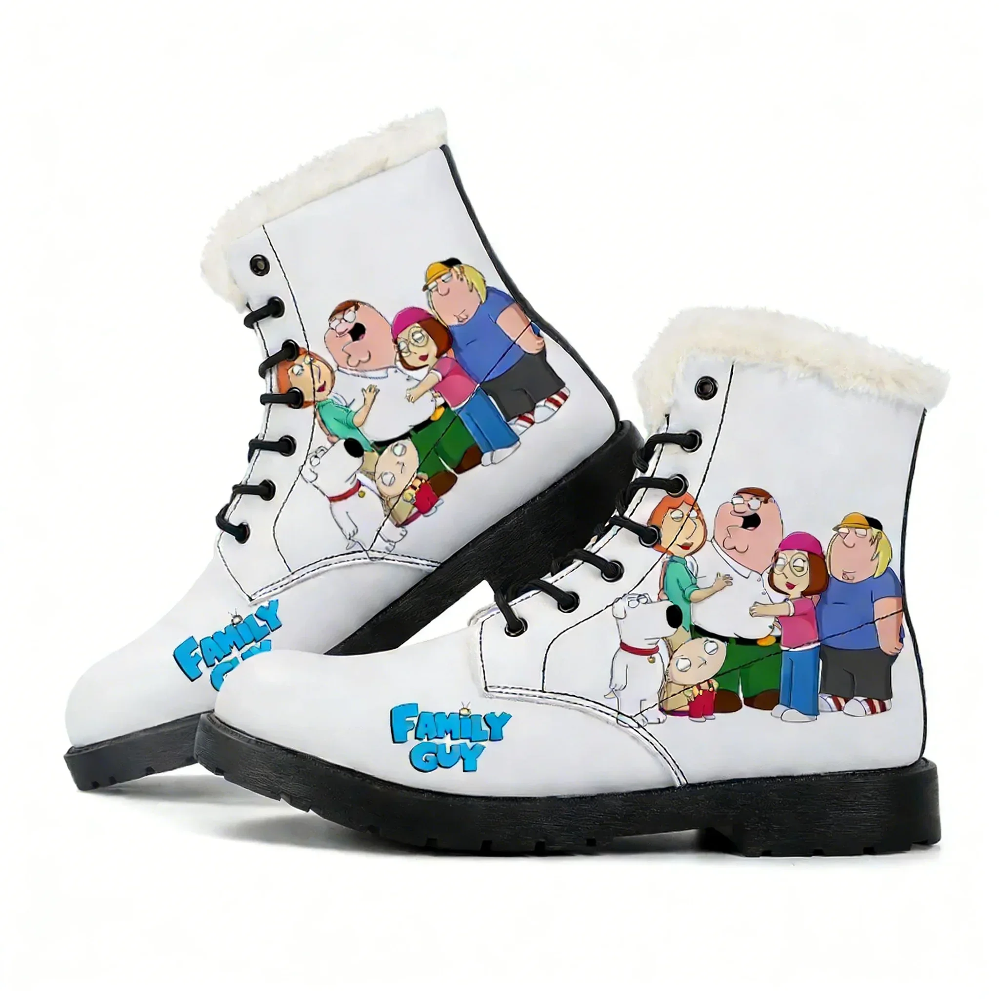 

Family Guy Plush Boots Man Women Teenager Casual Shoes Outdoor Keep Warm Leather Boot Couple High Quality Anime Tailor-made Shoe