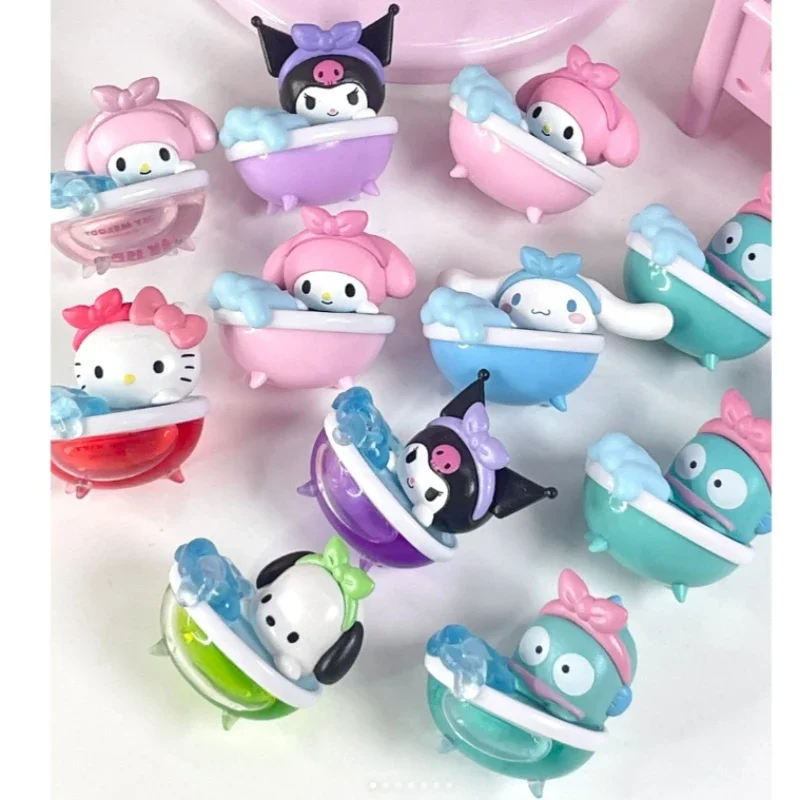 MINISO-Sanrio Bubble Bath Series Blind Box, Cute Bean Bag Decoração, Brinquedo Infantil, Surpresa Gift, Kawaii Hello Kitty Kuromi