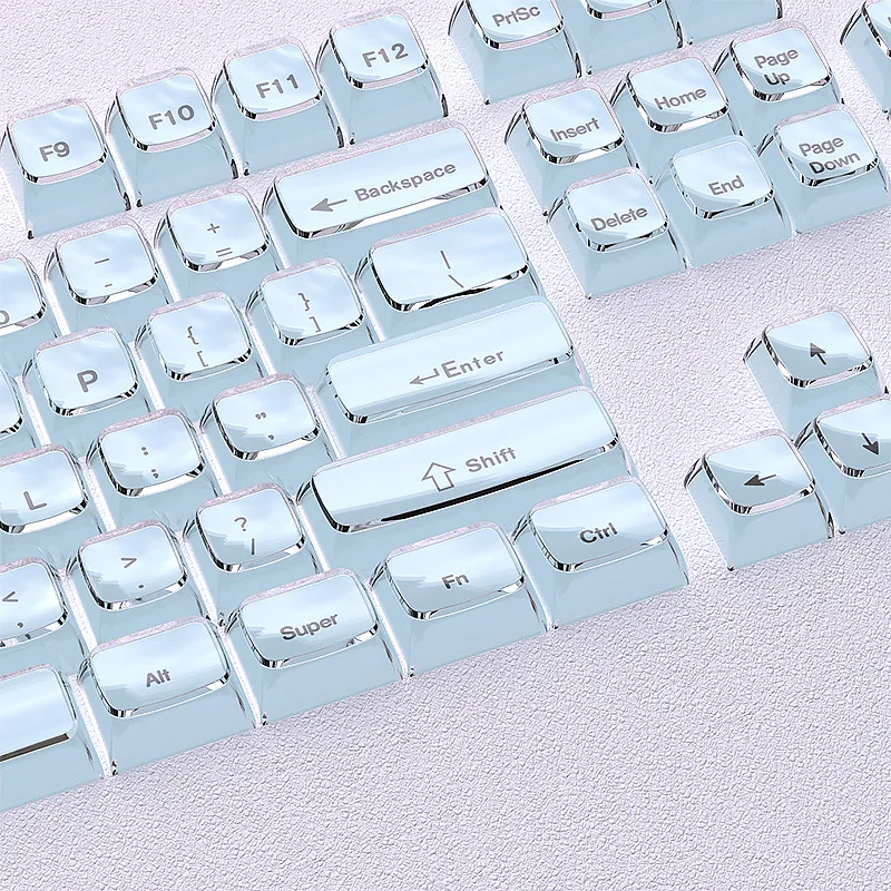 

Jelly texture - engraved keycap small full set of outer transparent inner layer solid color - MDA height 132 keys
