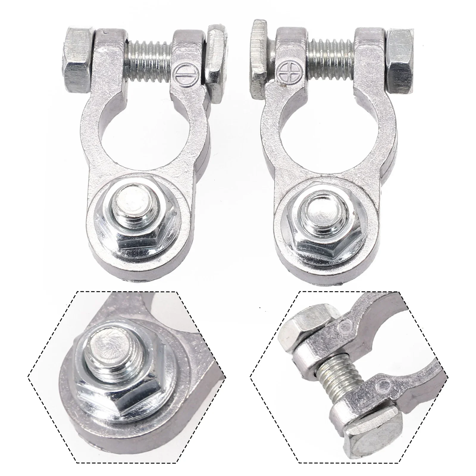 High Quality Terminal Clamp Battery Terminal Clamp Leisure Clamps Accessories Aluminum Alloy Battery Clamp 2Pcs Kit