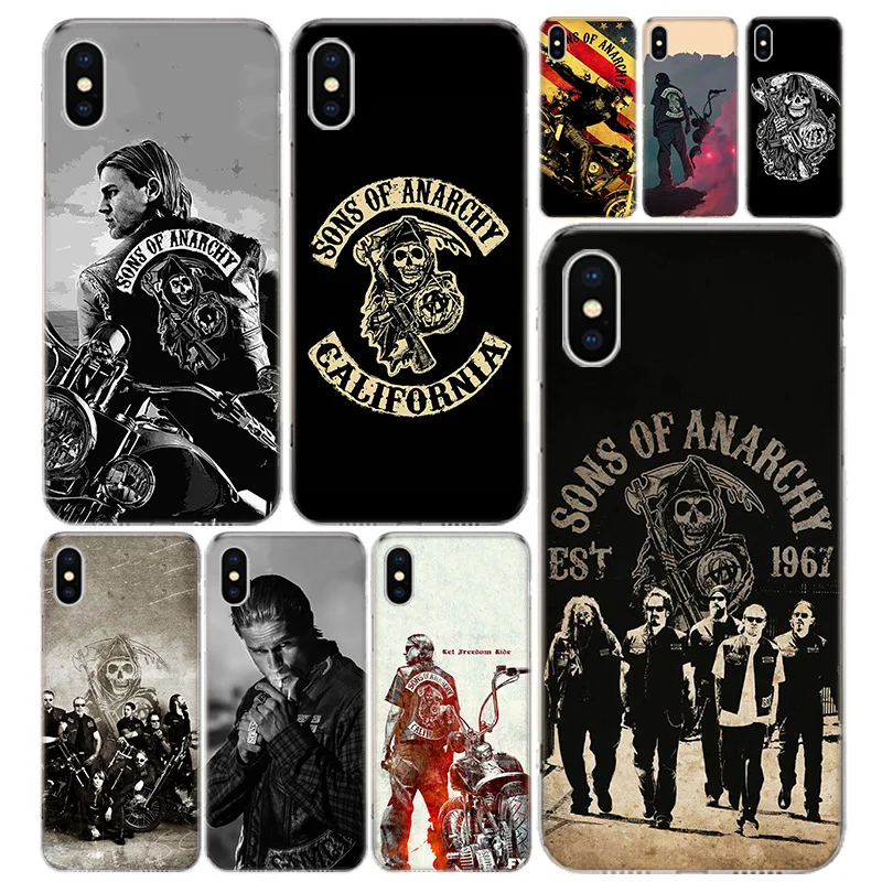 American TV Sons of Anarchy Phone Case Cover For iPhone 11 12 13 14 15 16 Pro Max Apple X XS XR 7 Plus 8 + Art Customized Fundas