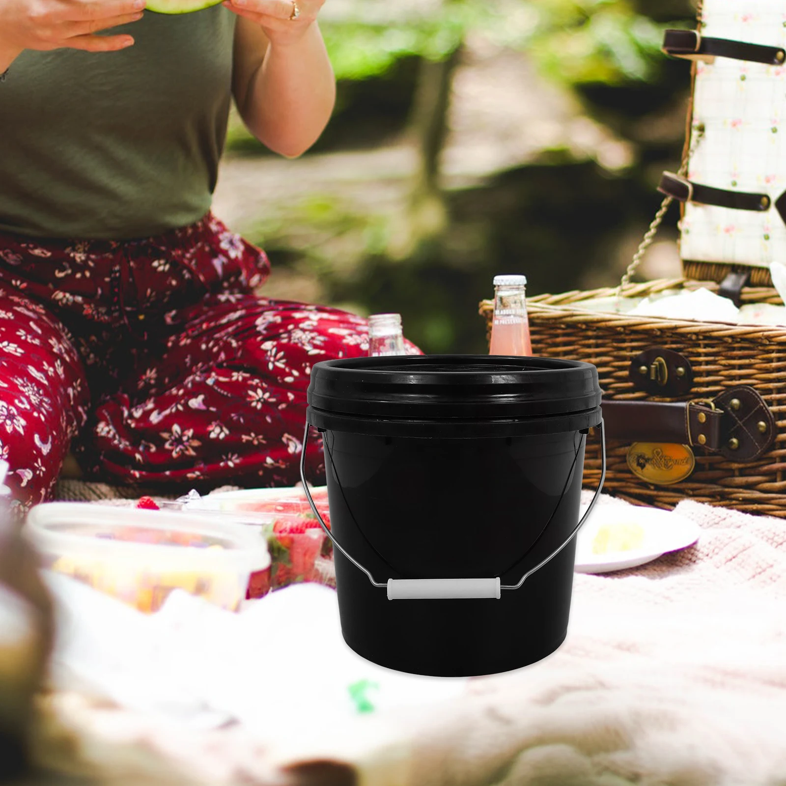 

2pcs Sealed Bucket Empty Portable Plastic Mop Cleaning Water Storage Home Garden Multipurpose Lid Bucket Container