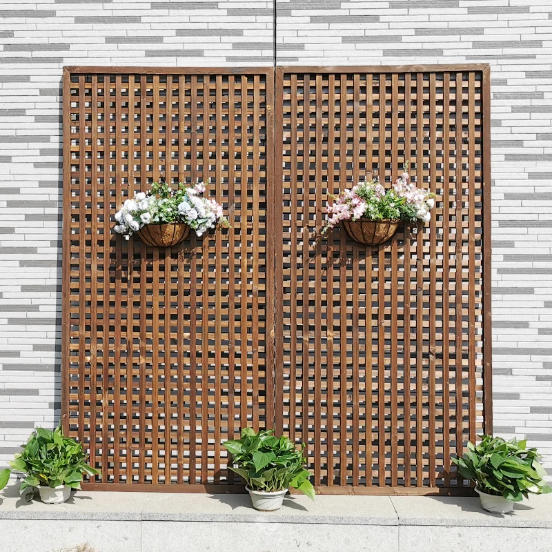 Courtyard anti-corrosion wooden fence fence garden fence outdoor climbing rattan trellis balcony flower trellis interior decorat