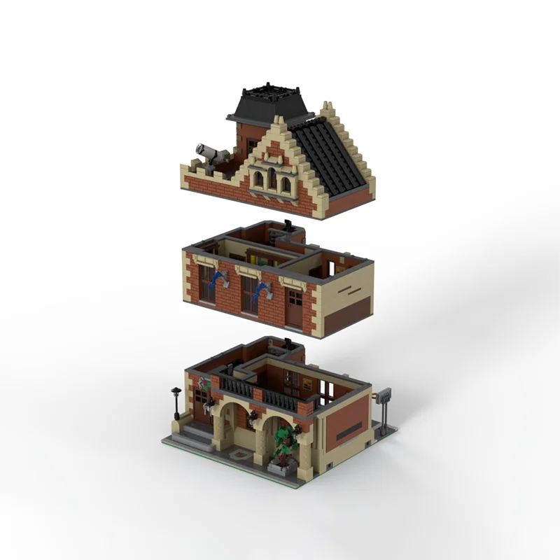 Moc Modular British Oxford Style Architectural University Model DIY Montage Baustein Spielzeug Kindergeburtstagsgeschenk