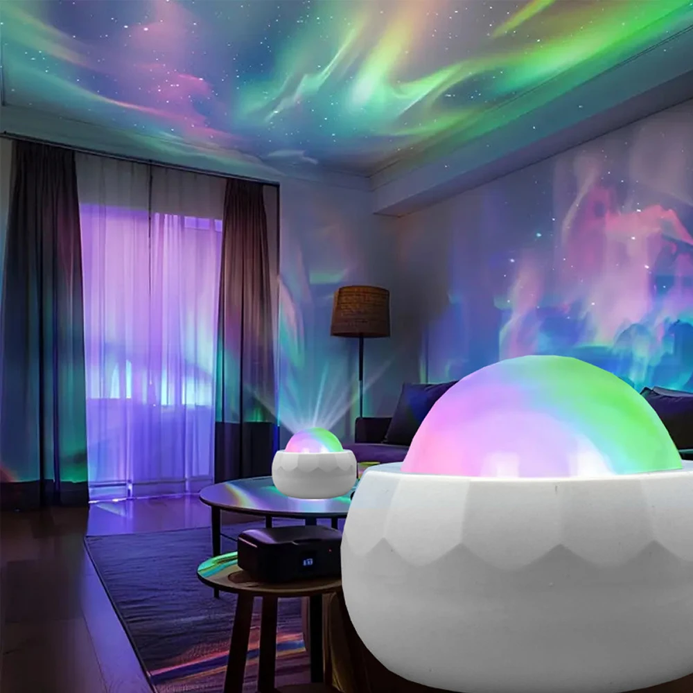 

Северное сияние Аврора Лампа проектора RGB Water Ripple Galaxy Ночник USB Декоративный светодиодный окружающий свет для спальни и вечеринок