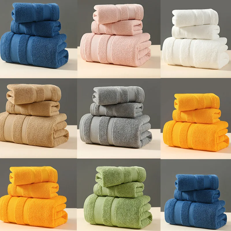 Washcloths Towels Set, 100%Xinjiang Cotton Premium Quality Solid Towels for Bathroom, Quick Dry Soft and Absorbent Xinjiang Tow