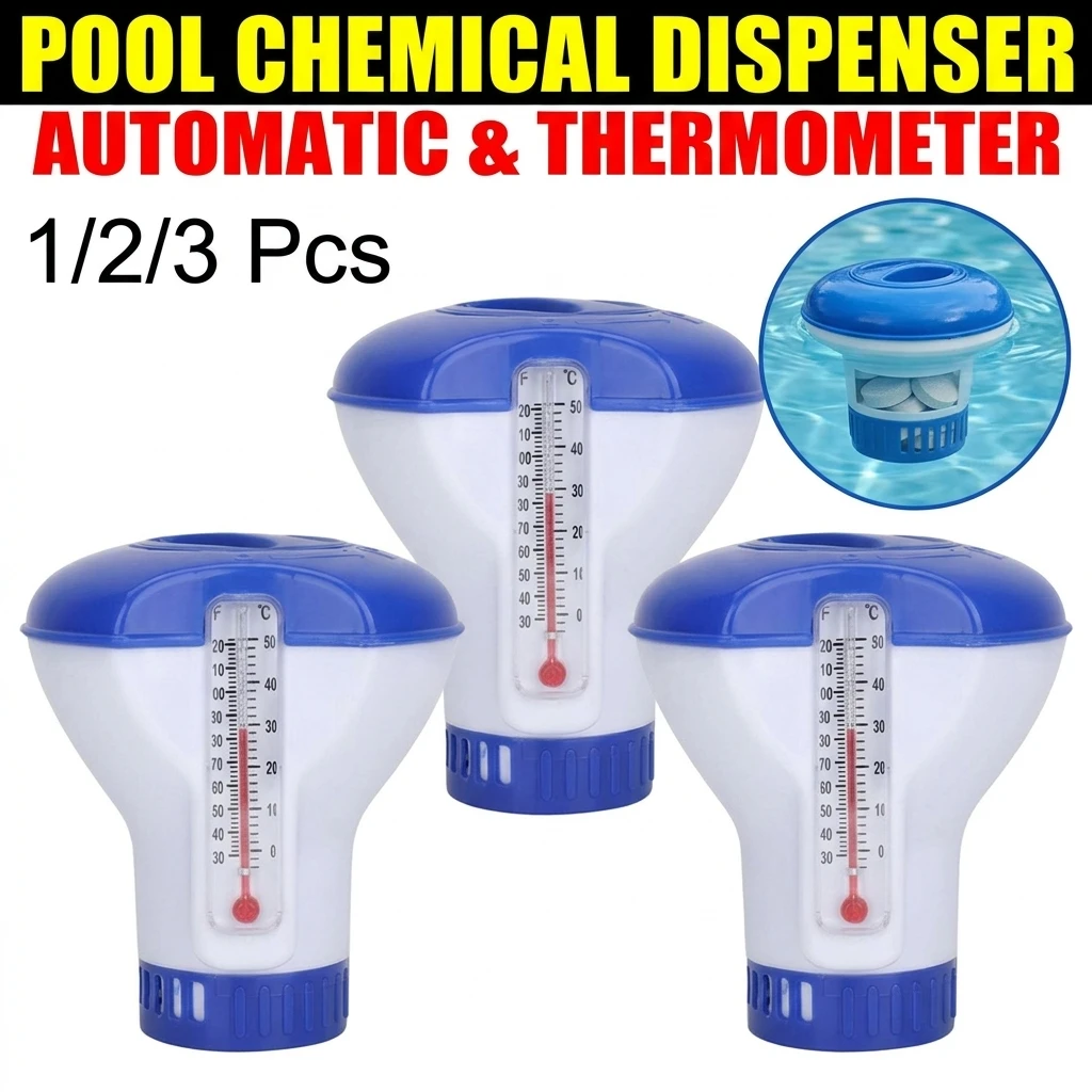 Schwimmender Pool-Chlorspender mit einstellbaren Durchflussöffnungen und auslaufsicherem Deckel für Innen- und Außenpools, Spa-Whirlpools