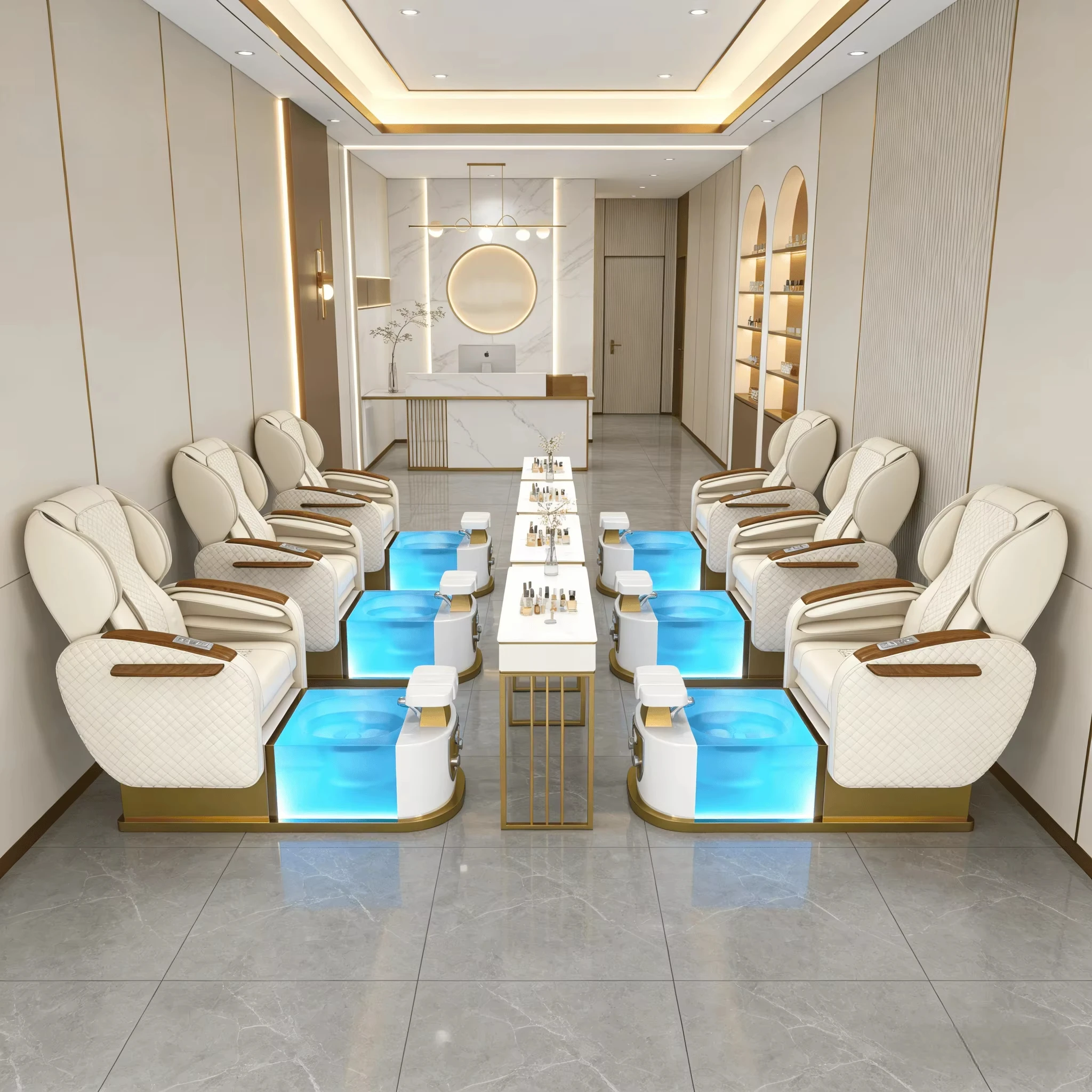 Unique Luxury Design Hand Massage Nail Spa Pedicure Sofa Electric Foot Massage Lounge Spa Pedicure Chair Salon view 4
