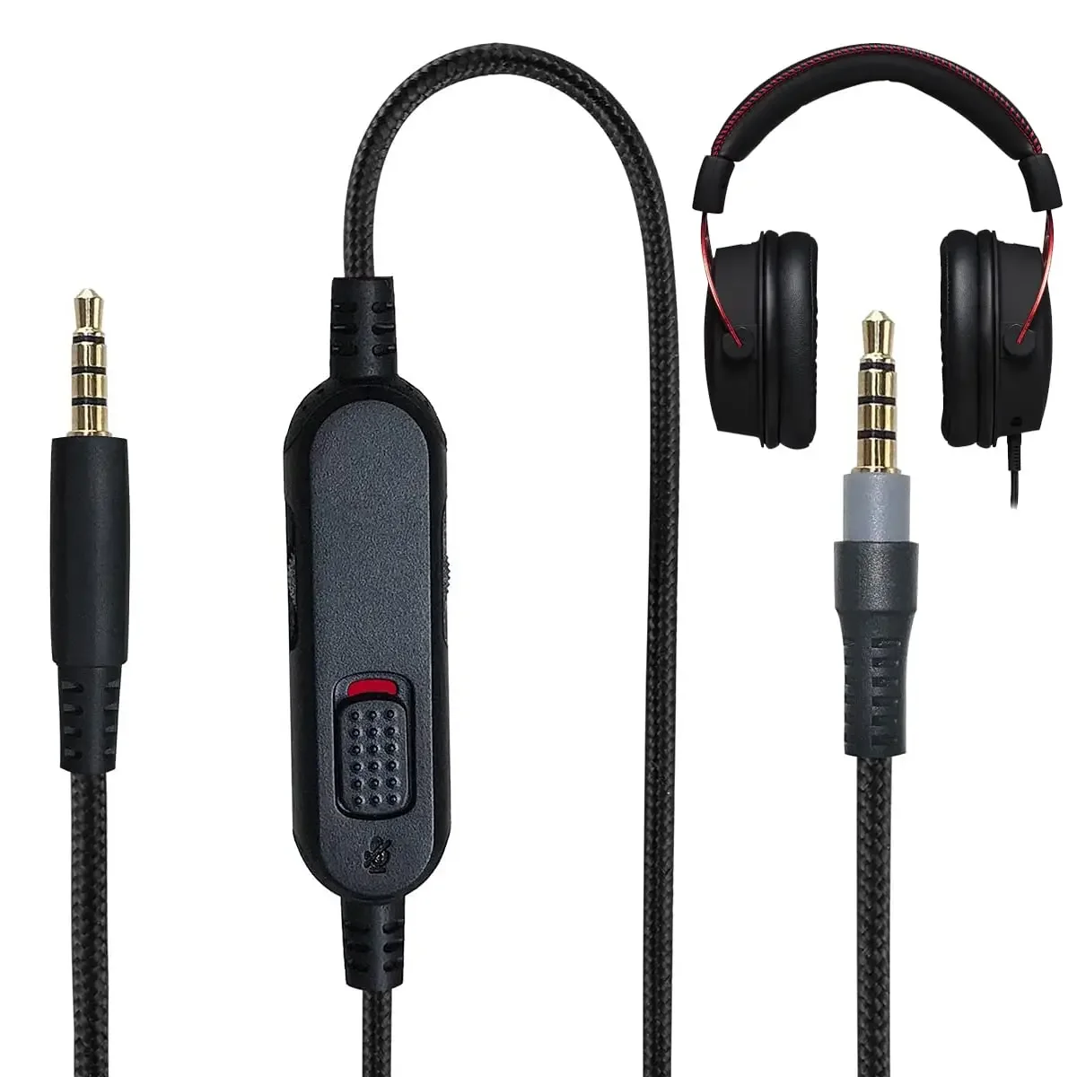 V-MOTA Audio Aux Cable Compatible with HyperX Cloud Alpha and Cloud Mix , with Inline Mute & Volume Control (No Inline Mic)