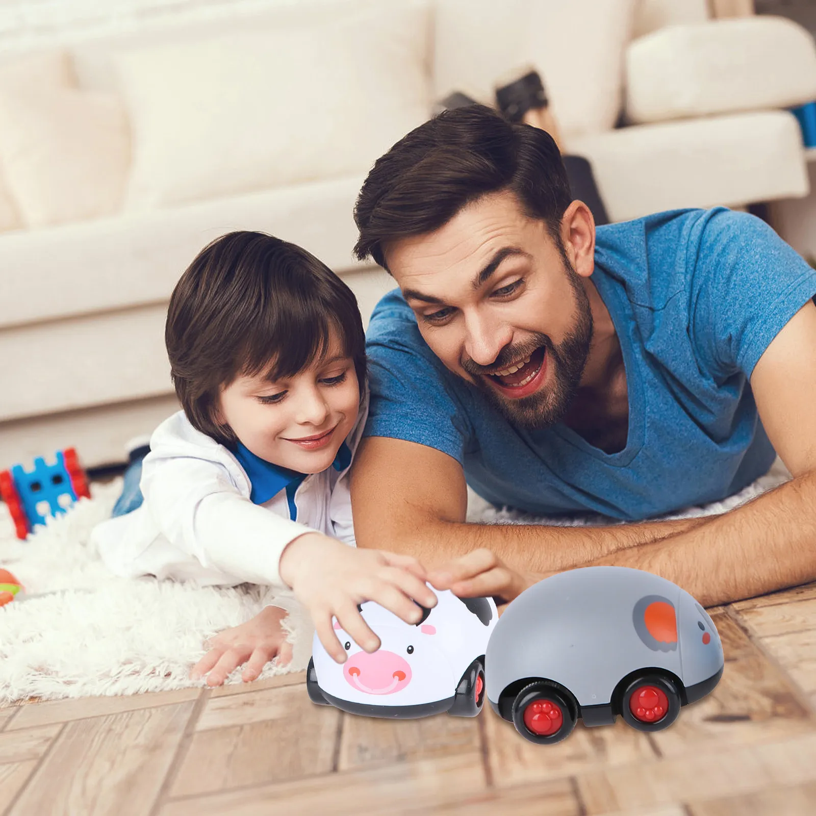 

3Pcs Adorable Cartoon Coasting Car Elephant Cow Koala Shaped Rolling Vehicle for Children Birthday Celebration Non Remote