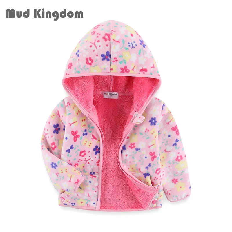 Mudkingdom Fur Lined Girl Boy Fleece Jacket with Hood Zip Up Car Leopard Diamond Print Autumn Winter Coat Outerwear Kids Clothes