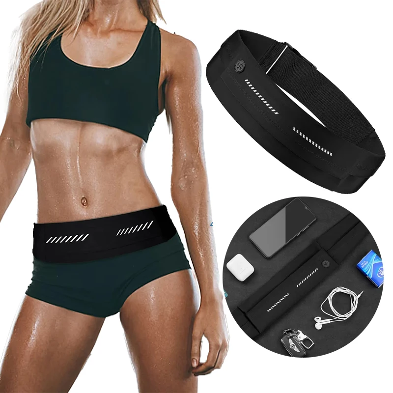

New Outdoor Sports Running Waistband Phone Pouch For iPhone 15 14 13 12 11 Pro Max AirPods Pro 3 Ultra-thin GYM Waist Pack Bag