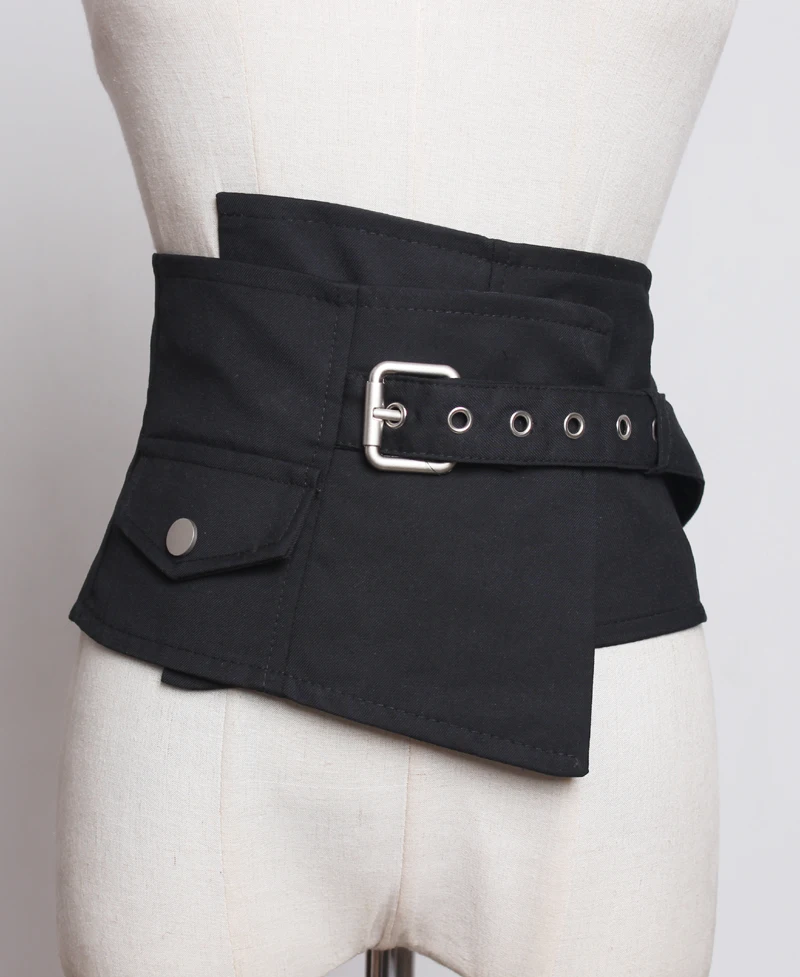 Women's Runway Fashion Fabric Cummerbunds Female Dress Corsets Waistband Belts Decoration Wide Belt R599