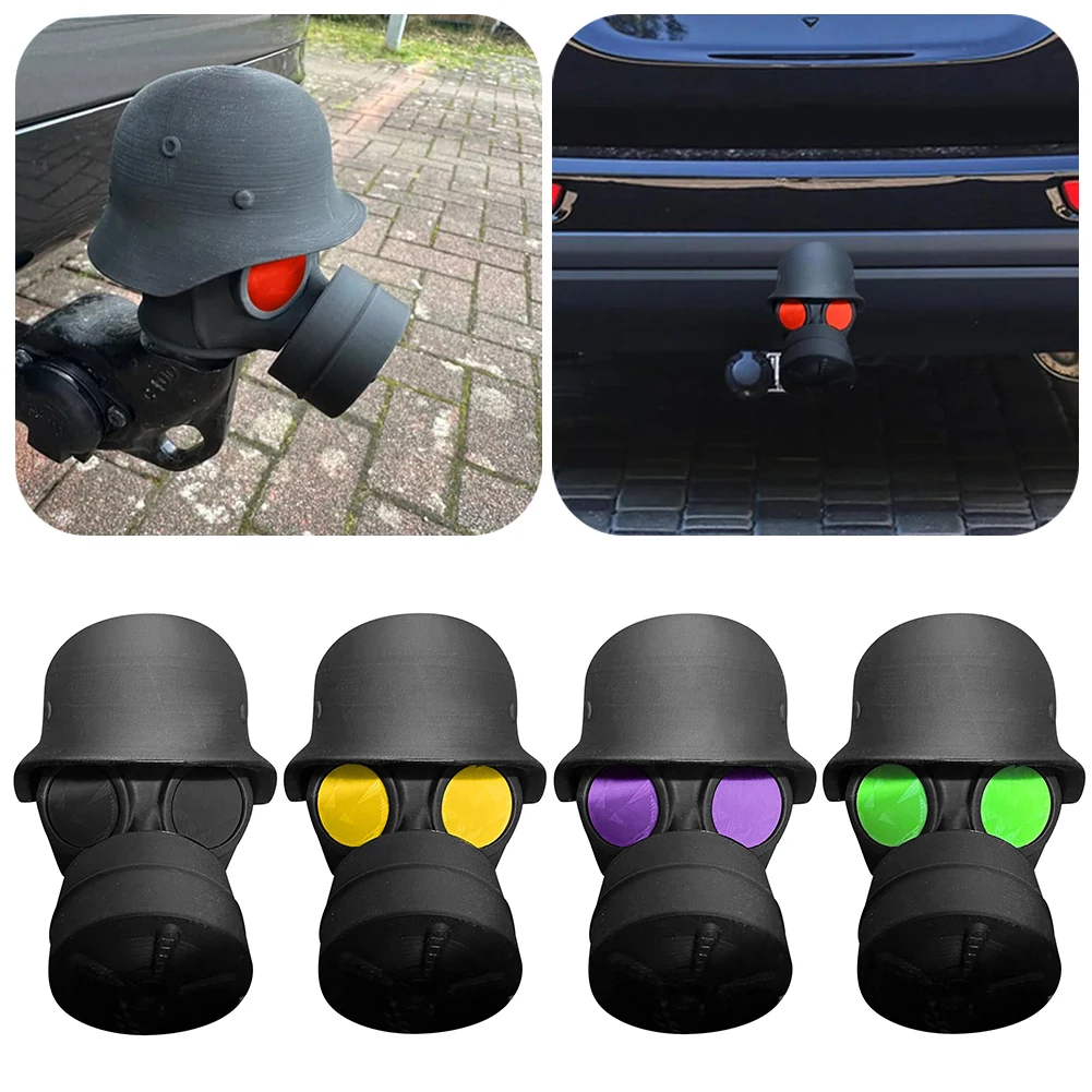 

Fun Gas Mask Helmet Cover Cap for Trailer Coupling Dust Headgear Towball Hitch Secure Hook Protector for Cars Caravan Decoration