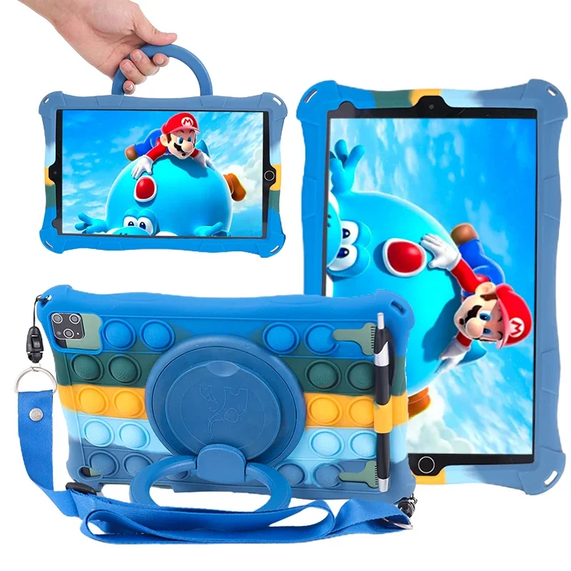10,1-Zoll-Universal-Tablet-Hülle aus stoßfestem, weichem Silikon, kinderfreundlich, 10, 10,1 Zoll, leichte Abdeckung, Ständer, Funda 25 x 16 cm