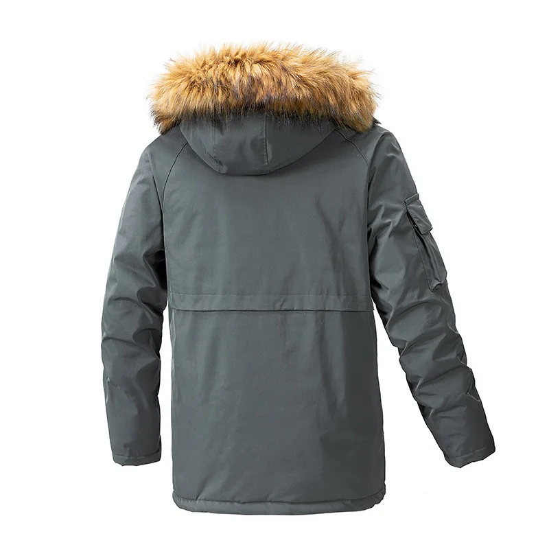 New Hooded Fur Collar Casual Plus Fleece Thickened Cotton-padded Coat Quality Fabric Comfortable Skin Breathable Waterproof Coat