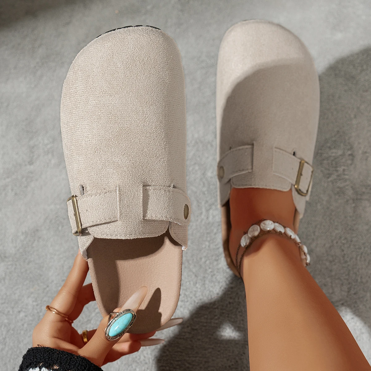 

Women Slippers New Summer Fashion Suede Slippers Outdoor Mules Shoes Luxury Beach Sandals Home Slides Women Zapatos De Mujer