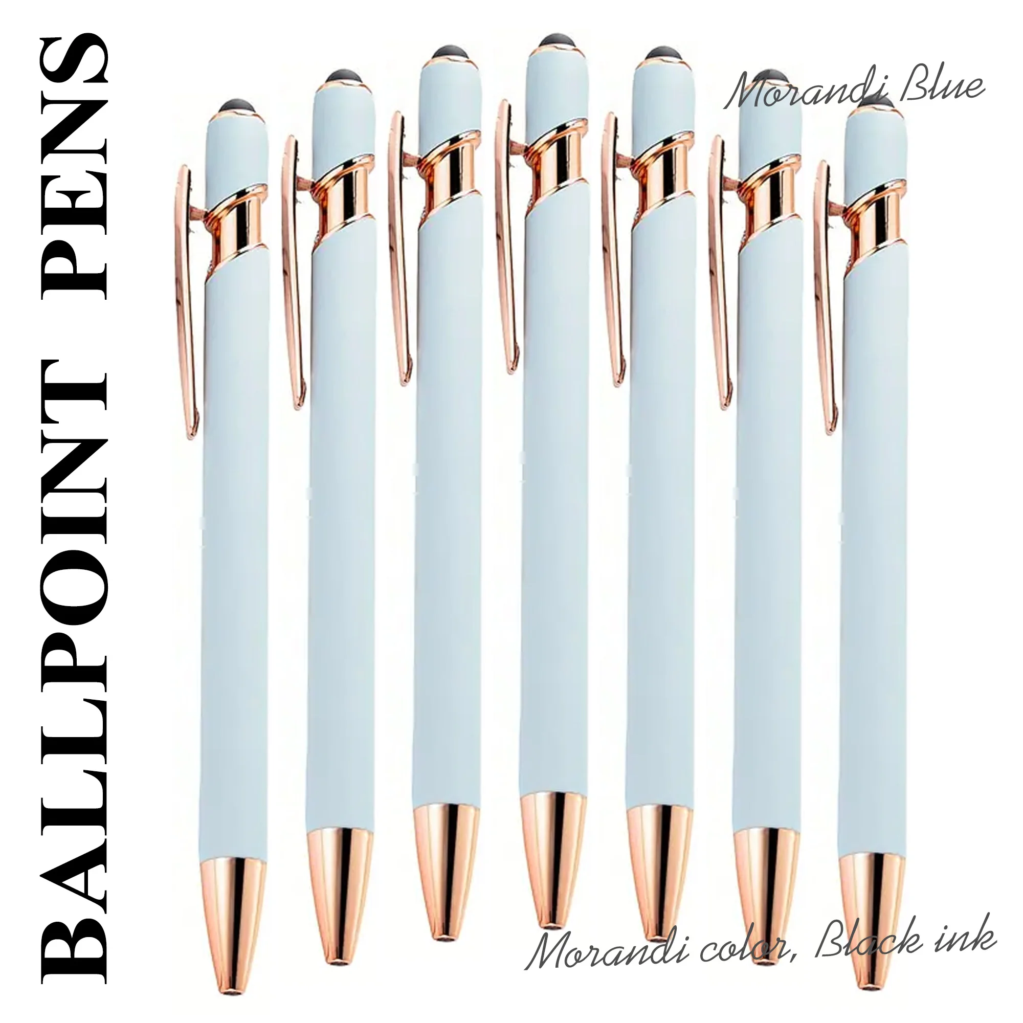 7 Exquisite and Cute Metal Ballpoint Pens, Smooth Capacitive Touch Writing, Student Business Office Stationery