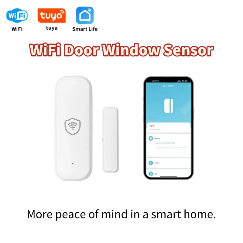 

Tuya Smart WIFI Door Window Sensor Home Security-protection Alarm Smart Life Products With Outdoor/Indoor Sensor