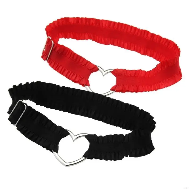 50LE PUNK LEG GARTERS LACE BAND RUCHED LEG BAND FOR WOMIN