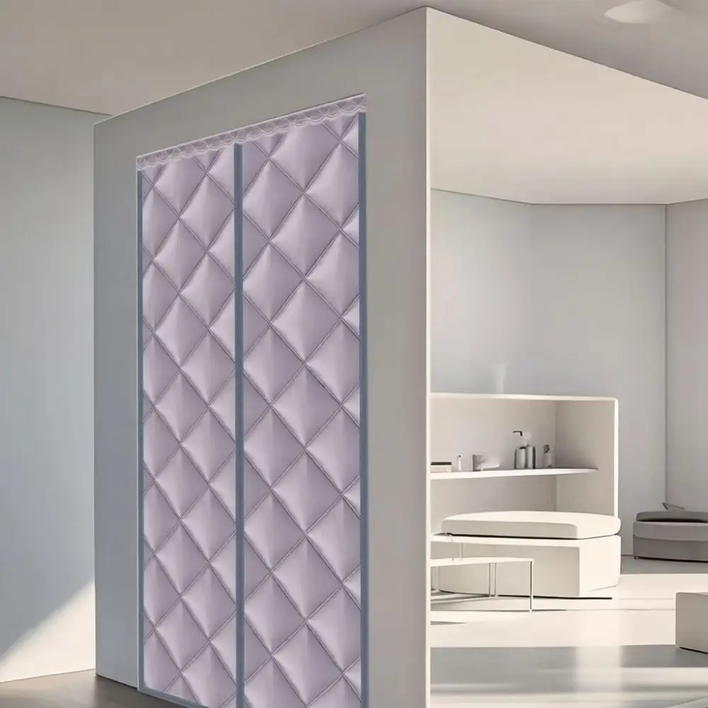 Winter Thermal Magnetic Door Curtain Thickened Waterproof Windproof Partition For Home Living Room Kitchen Warm Keeper
