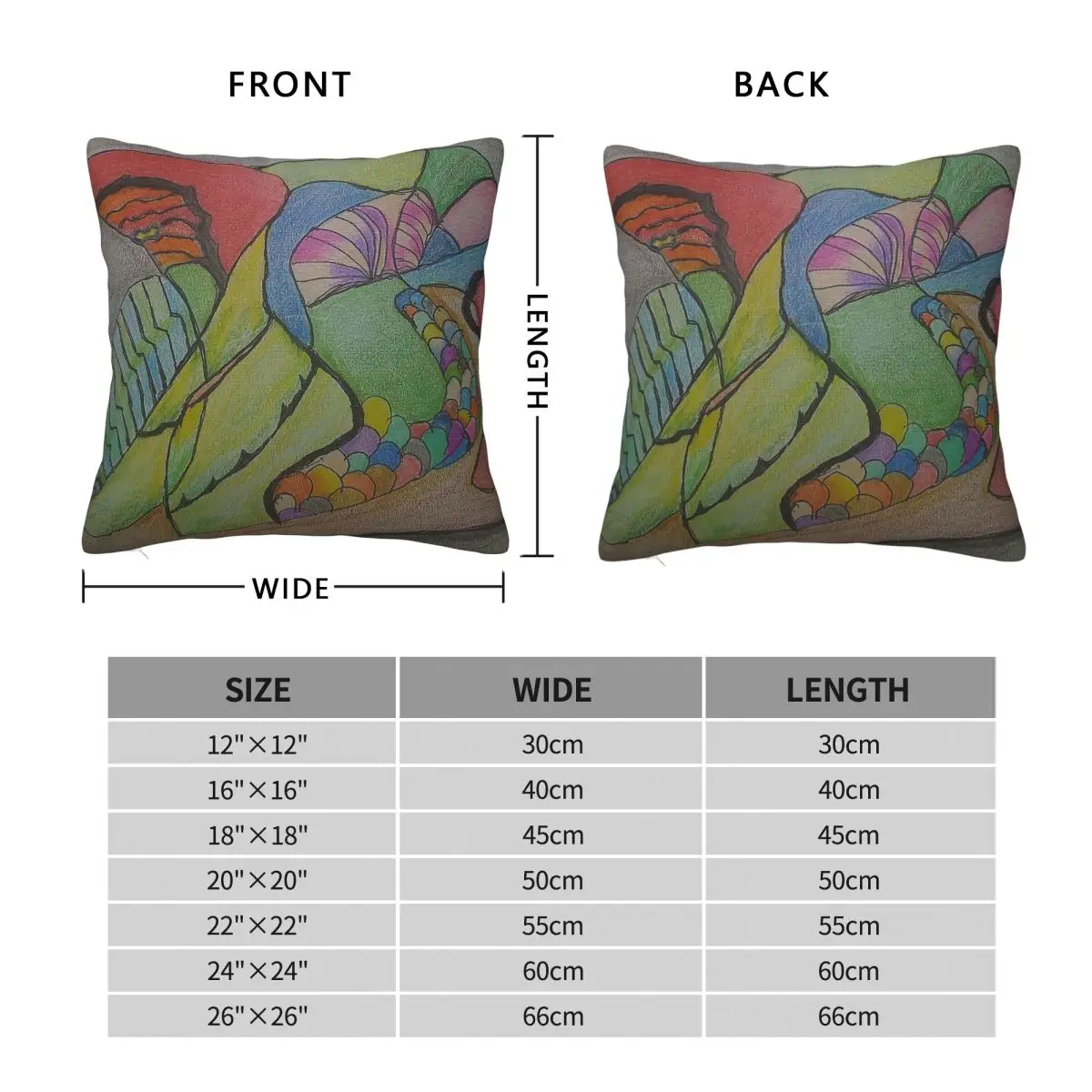 Colorful Abstract Bird Art Square Pillowcase Polyester Linen Velvet Pattern Zip Decorative Home Cushion Cover