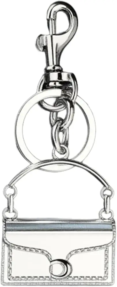 

Cute Mini Handbag Keychain for Car Key Fob Holder Small Bag Charm Key Ring Purse Decoration Accessory Women Girls Silver