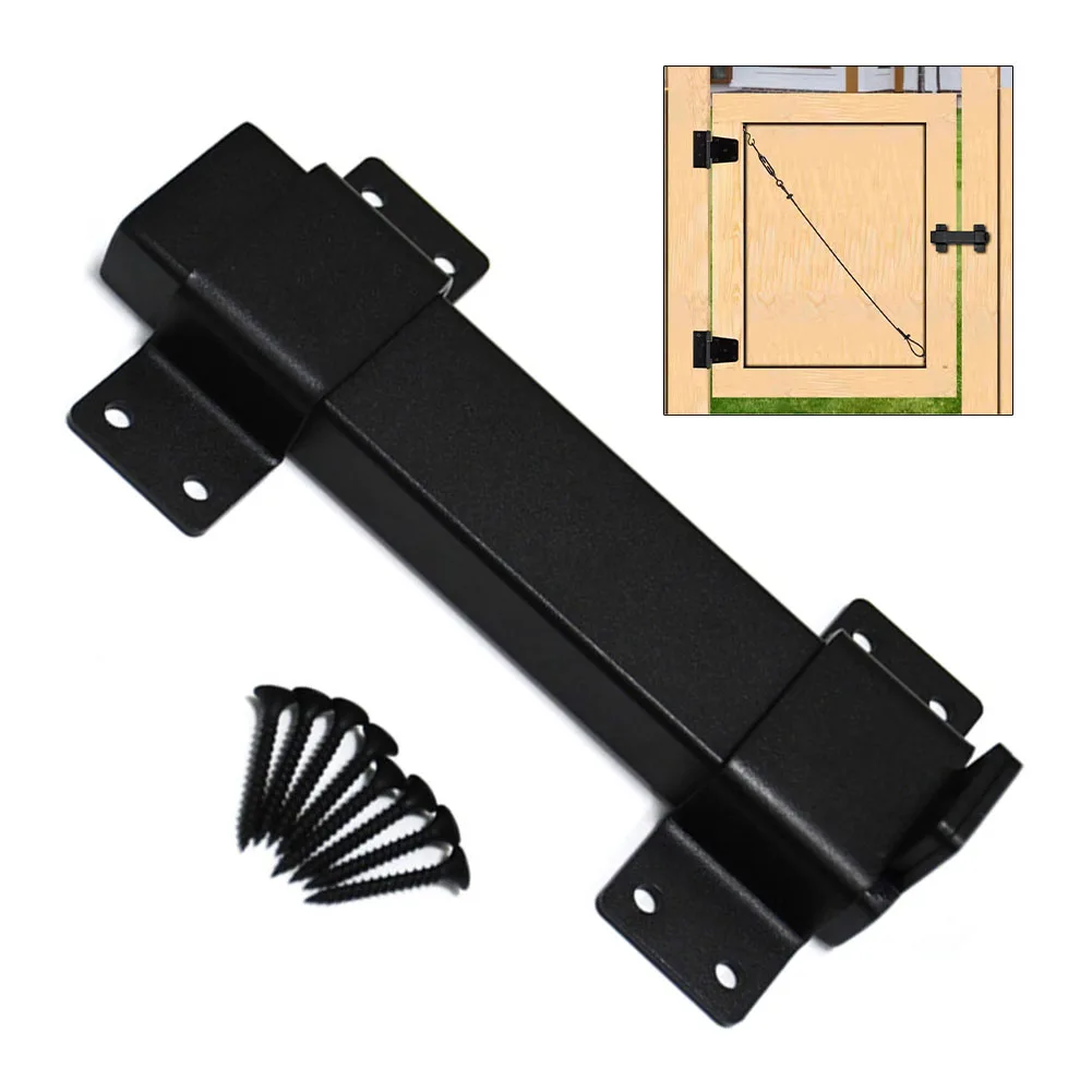 

Засов для раздвижных ворот 7,5 дюймов, матовый черный, с прочной квадратной планкой, для ограждений, ферм, садов, сараев, дверей амбаров и деревянных конструкций