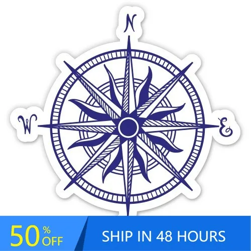 

Compass Beautiful Explore Phone Cool Bumper Window Laptop Walls Waterproof Vinyl Decal Decoration Aesthetic Funny Unique