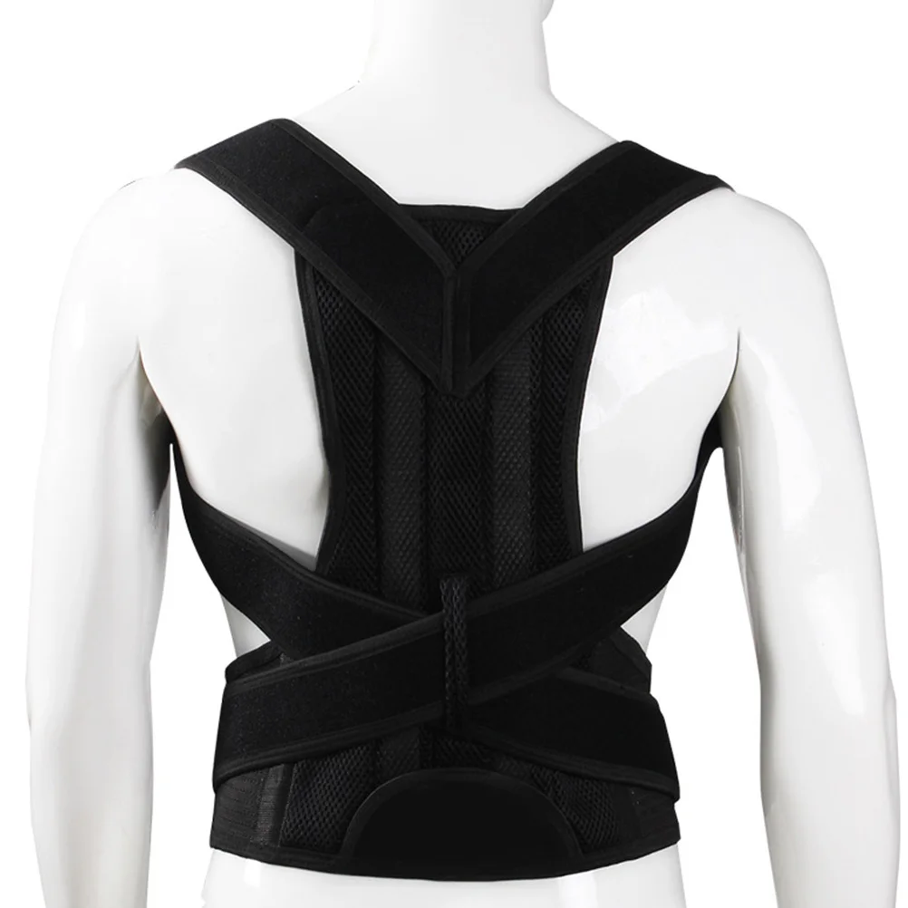 

1 pc Back Brace Posture Corrector For Hunchback Scoliosis Relief Adjustable Breathable Support Belt Men Women Black L