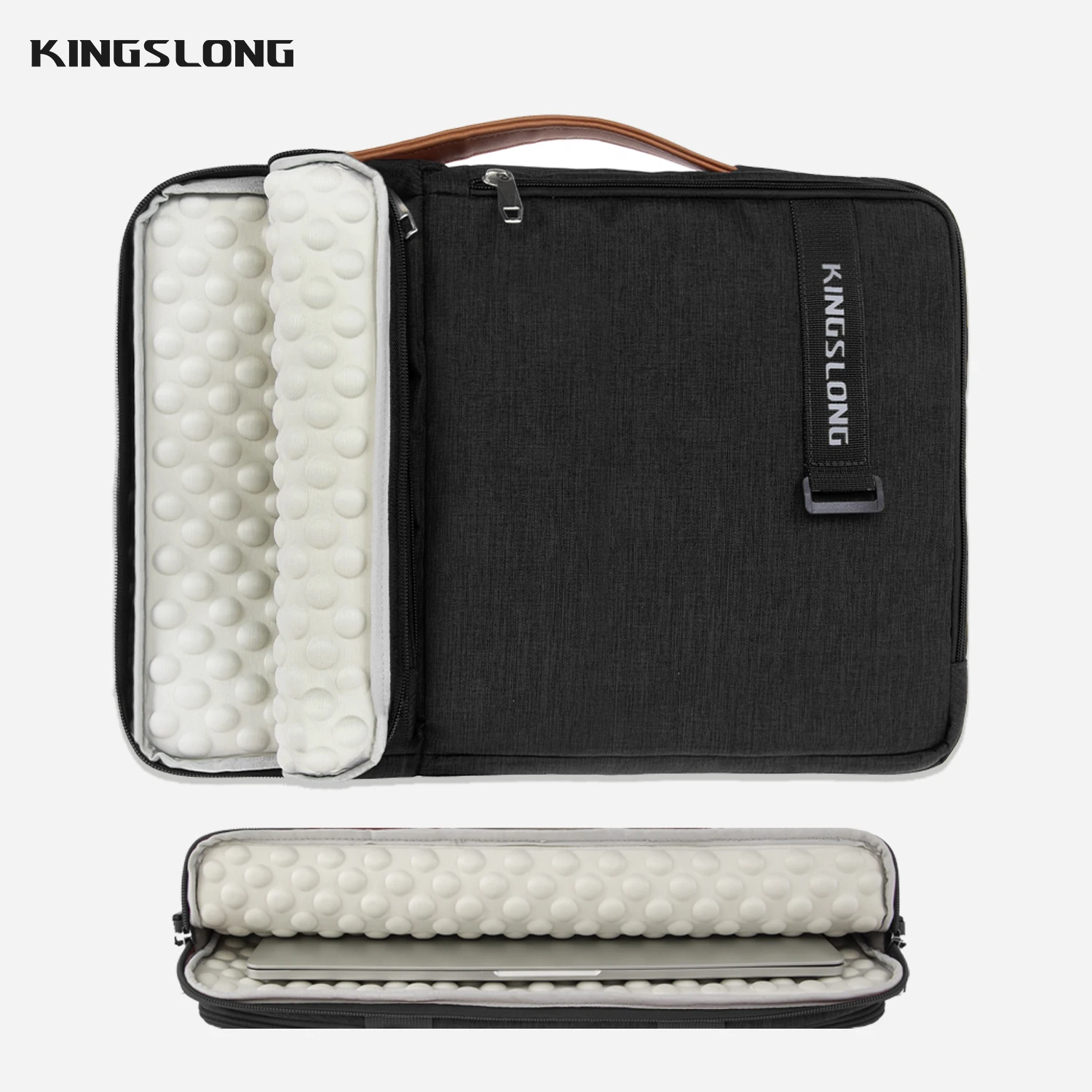 KINGSLONG-Bolso para portátil de alta calidad, bandolera de negocios con bola de esponja suave de 17 pulgadas para MacBook, HP, Dell y Lenovo