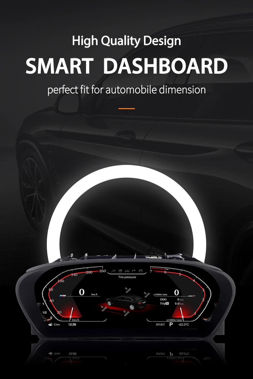 Wireless Carplay Android Auto Dashboard Speedometer for X5 E70 New Condition Instrument Cluster Cockpit HUD Head Display