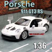 1:36 Porsche 911 GT3 RS Alloy Mini Car Model Racing Diecasts Metal Toy Sports Simulation Collection Pull Back Childrens Gifts