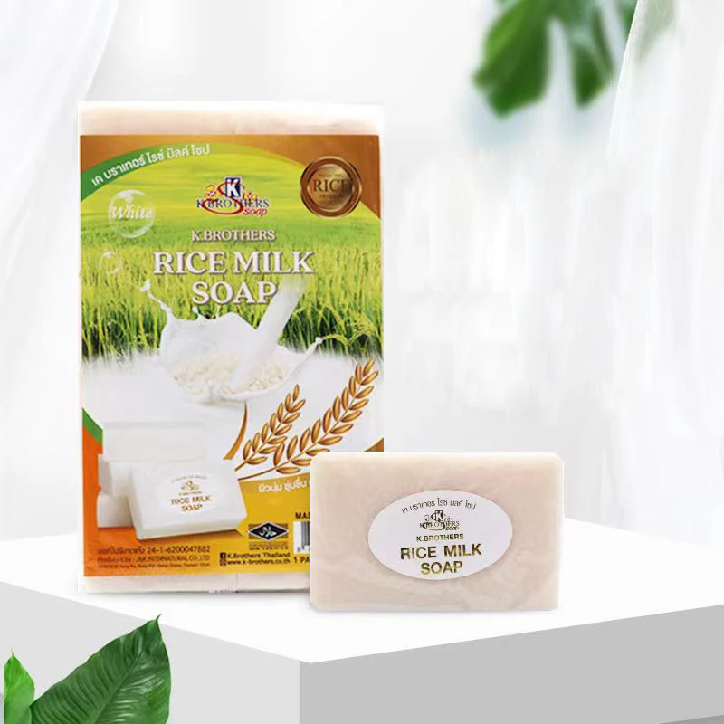 

Thailand K.Brothers Rice Milk Soap Original Wholesale Handmade Soap Whitening Moisturing Smoother Skin Vitamin B3 Brighten 100g