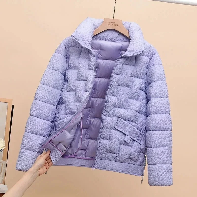 2023 Winter New Black Women Jacket Parkas Down Cotton Jackets Stand Collar Casual Warm Parka Snow Wear Coat Beige Outwear Female